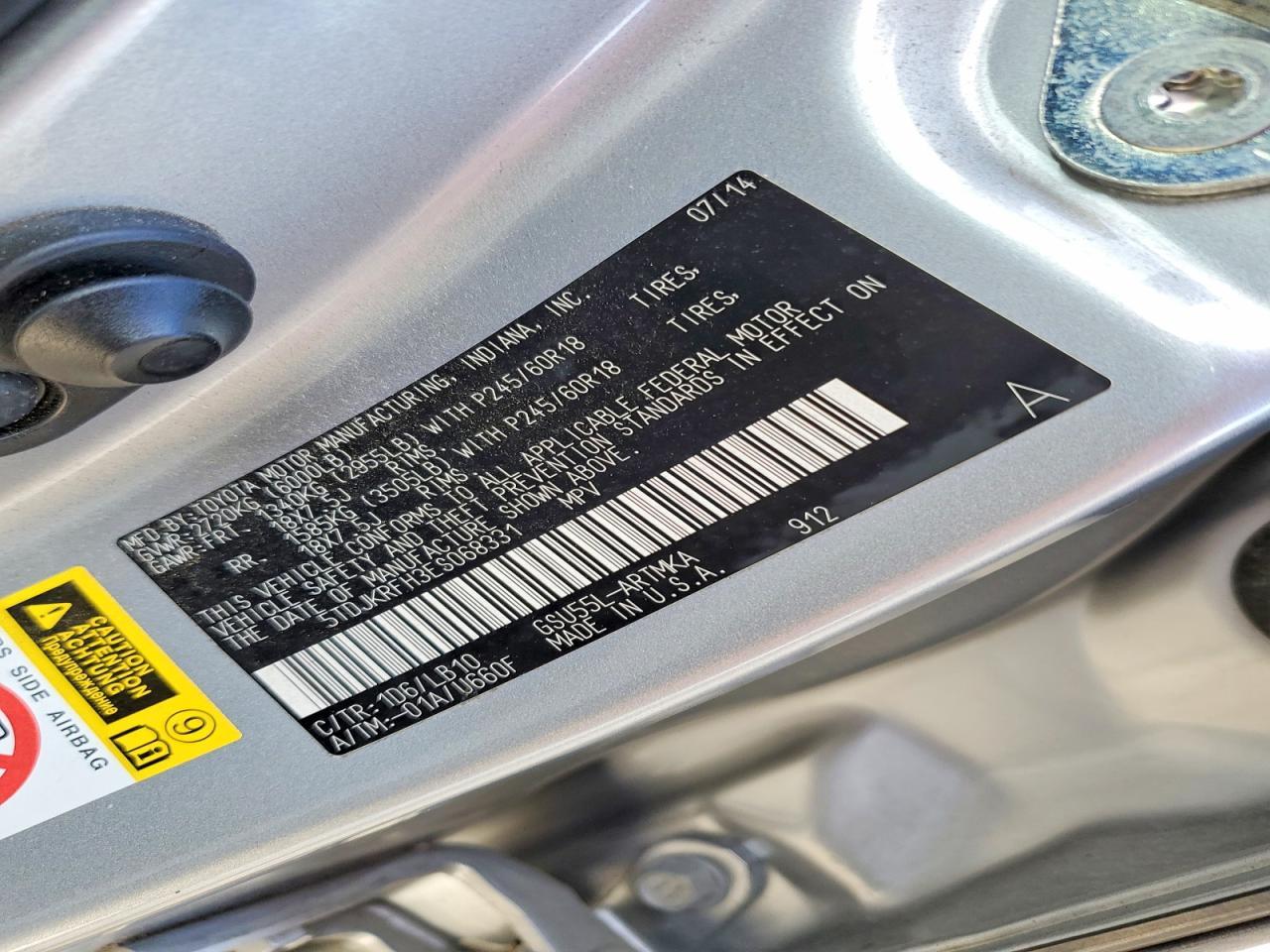 2014 TOYOTA HIGHLANDER