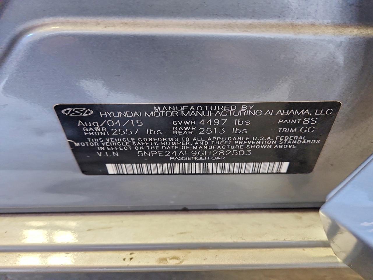 2016 HYUNDAI SONATA