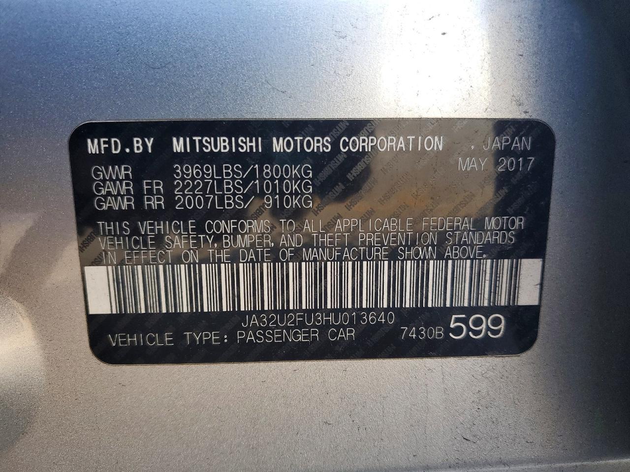2017 MITSUBISHI LANCER