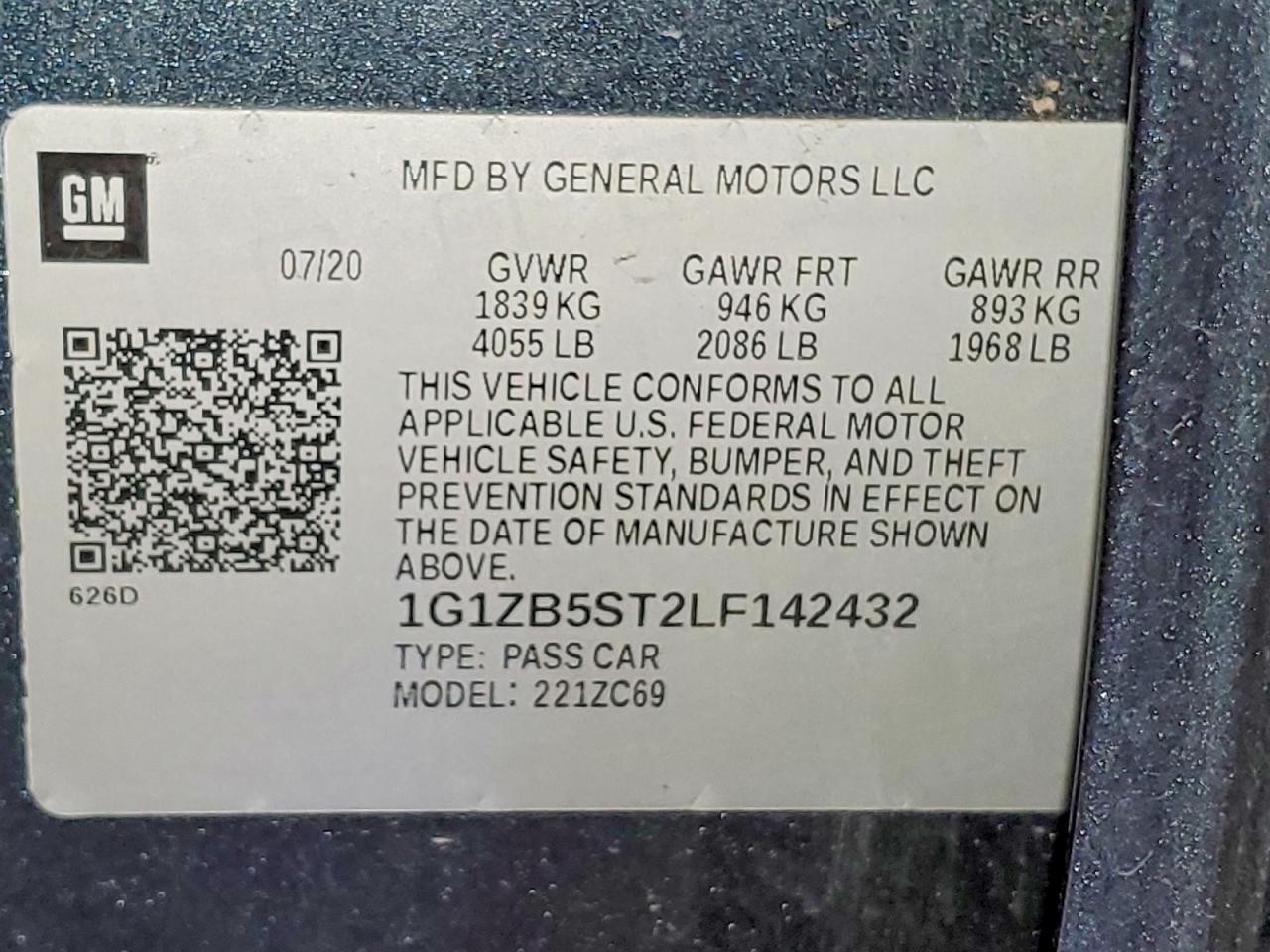 2020 CHEVROLET MALIBU