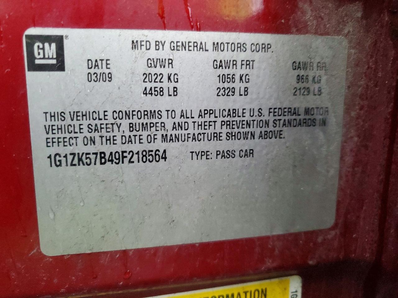 2009 CHEVROLET MALIBU