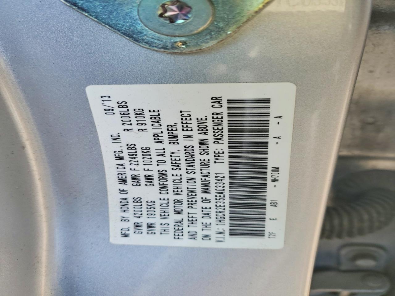 2014 HONDA ACCORD