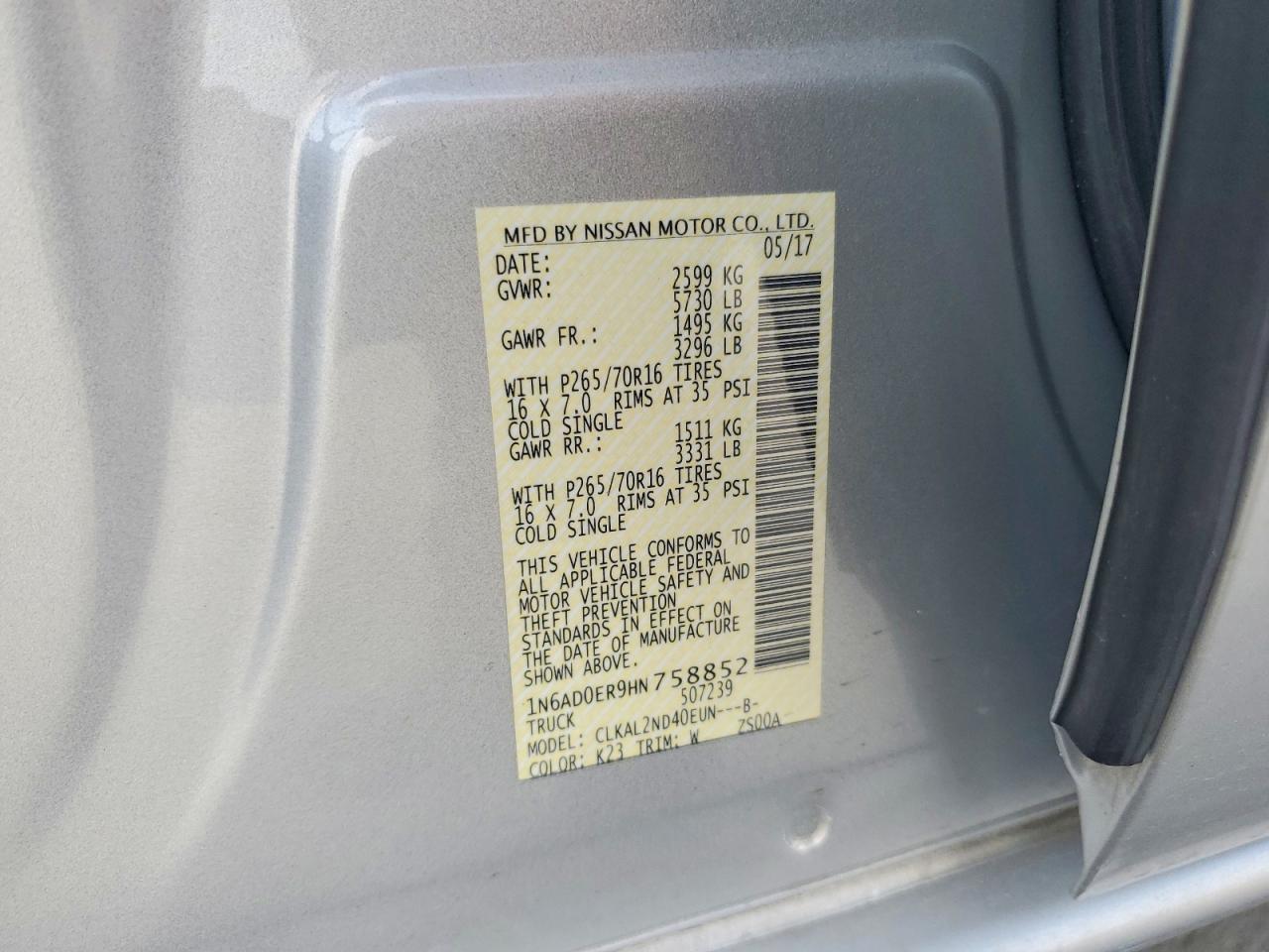 2017 NISSAN Frontier
