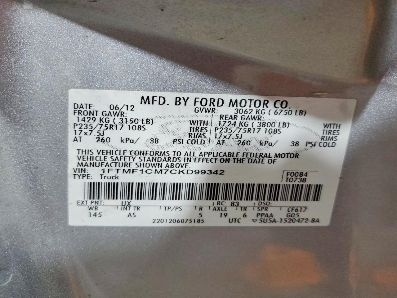 2012 FORD F-150