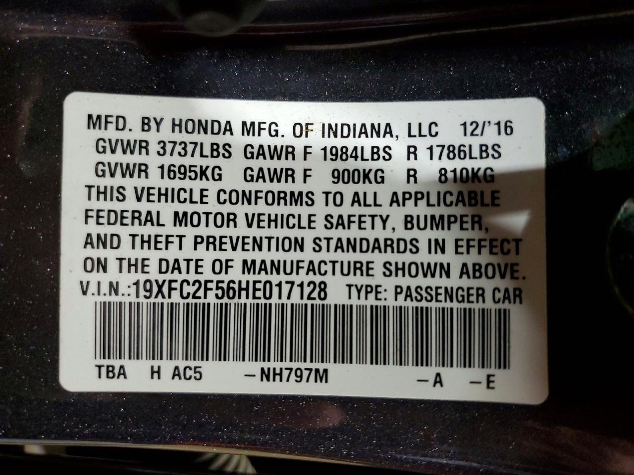 2017 HONDA CIVIC