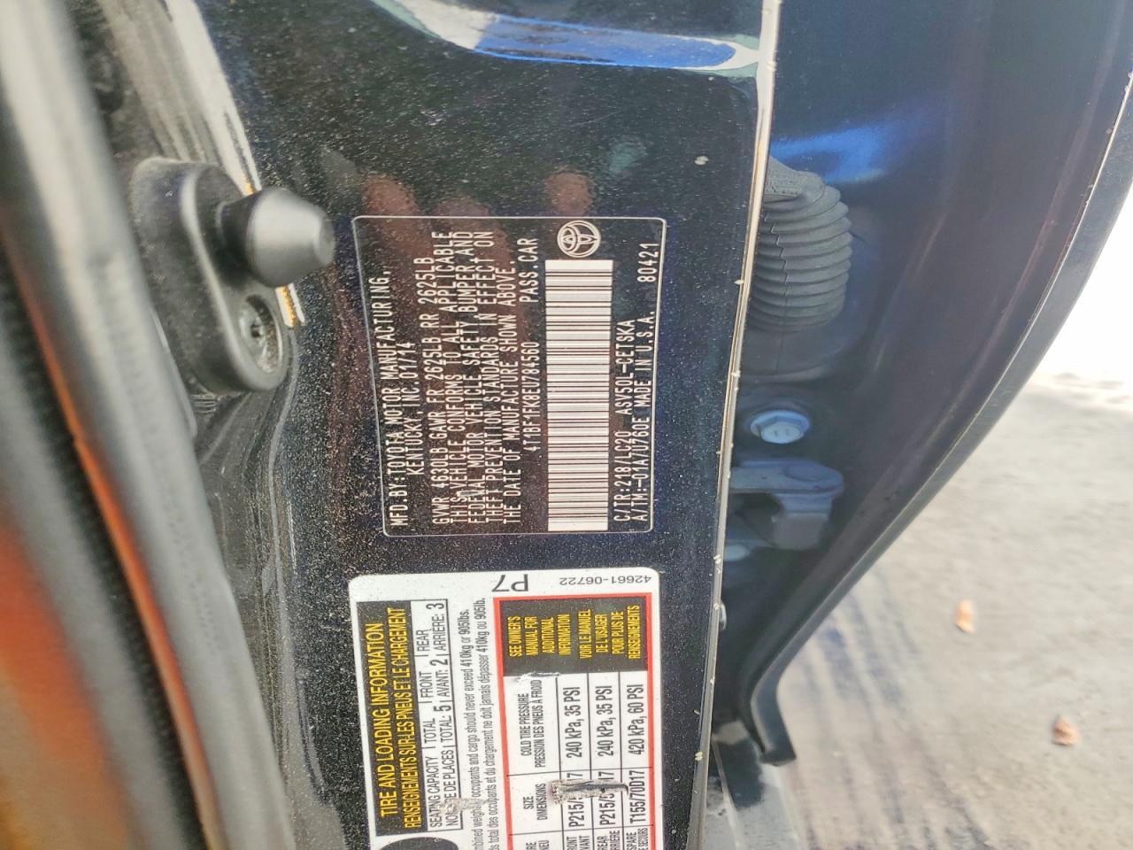 2014 TOYOTA CAMRY
