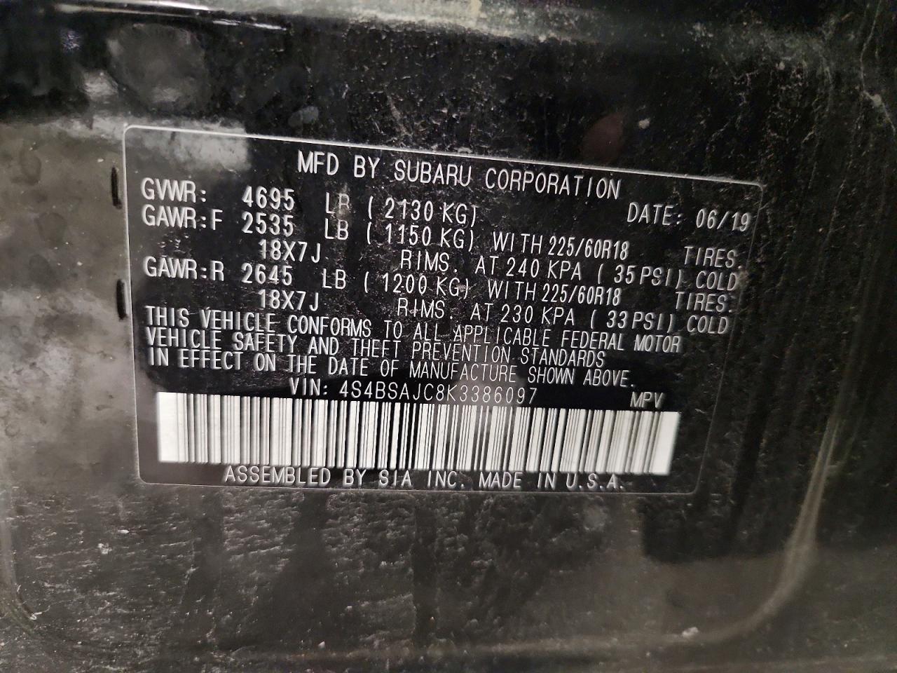 2019 SUBARU Outback