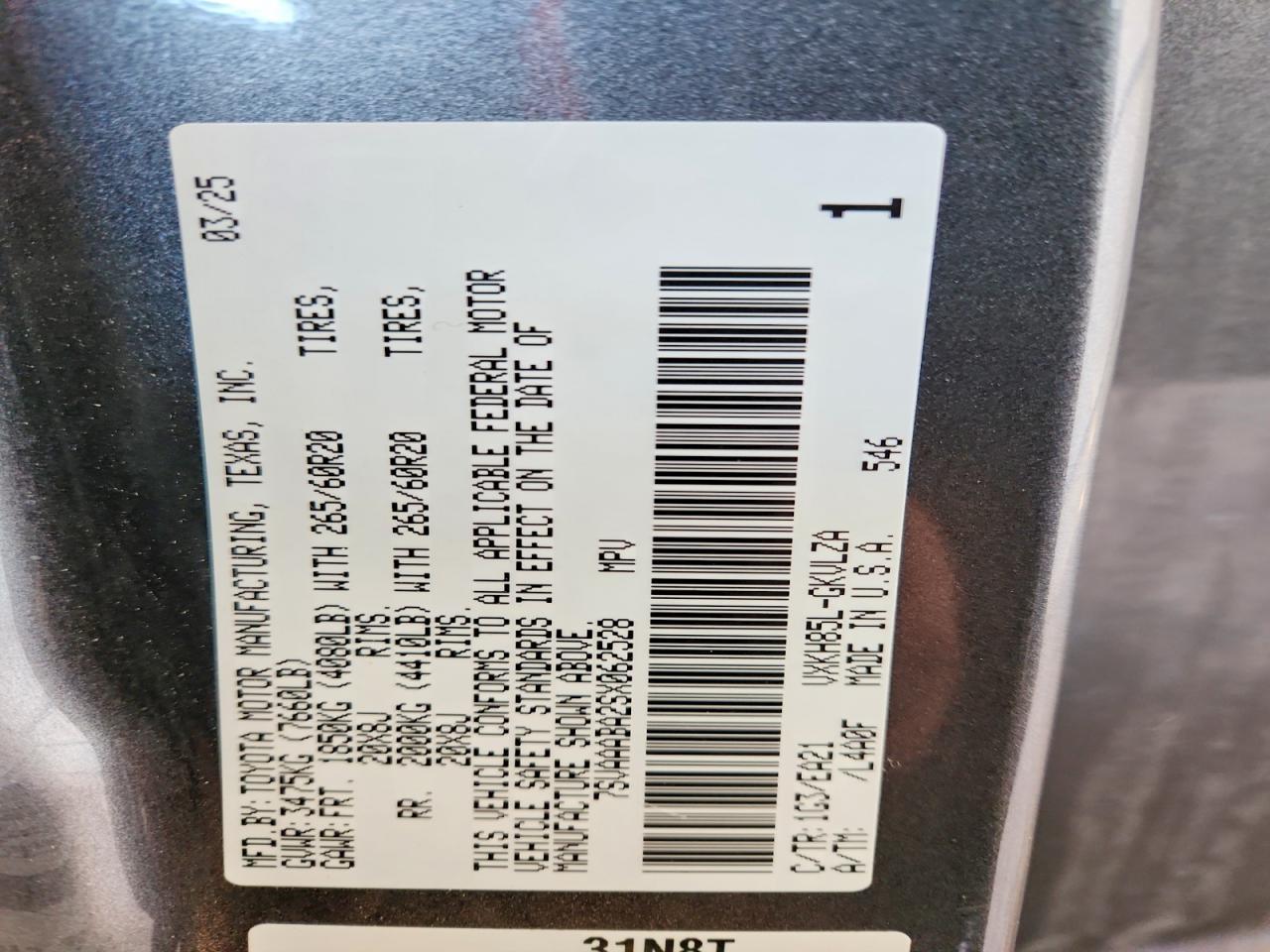 2025 TOYOTA Sequoia
