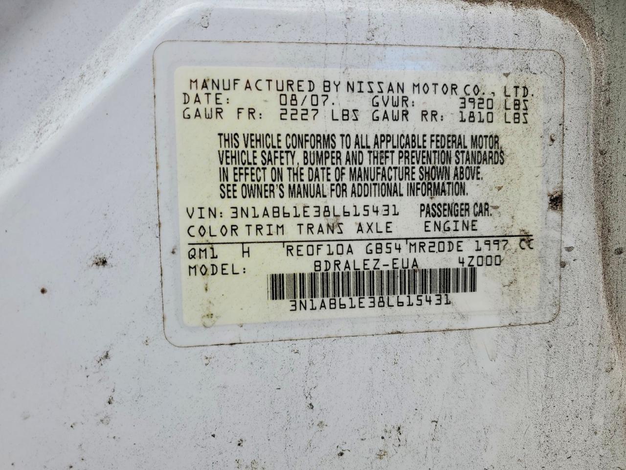 2008 NISSAN SENTRA