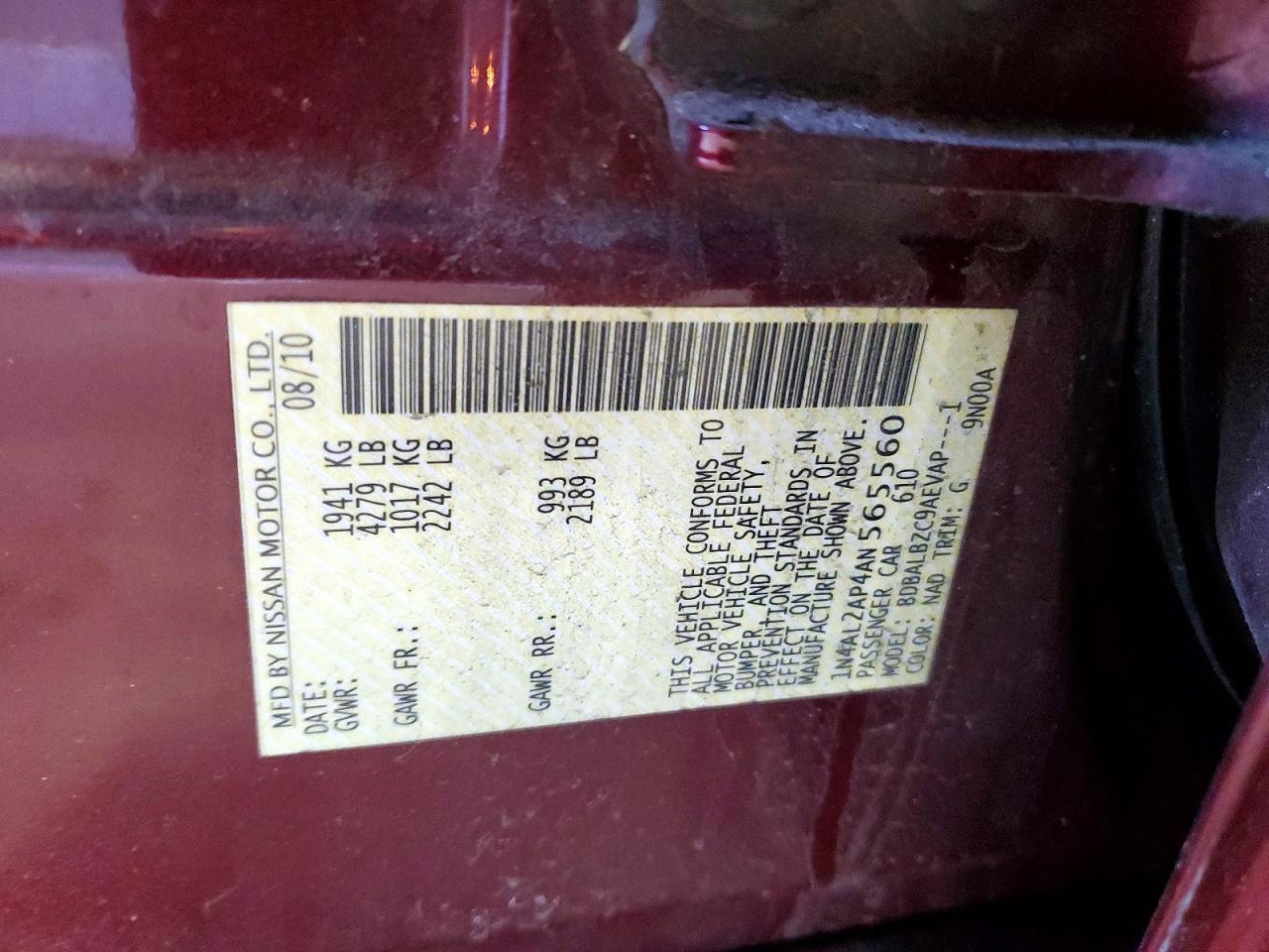 2010 NISSAN ALTIMA