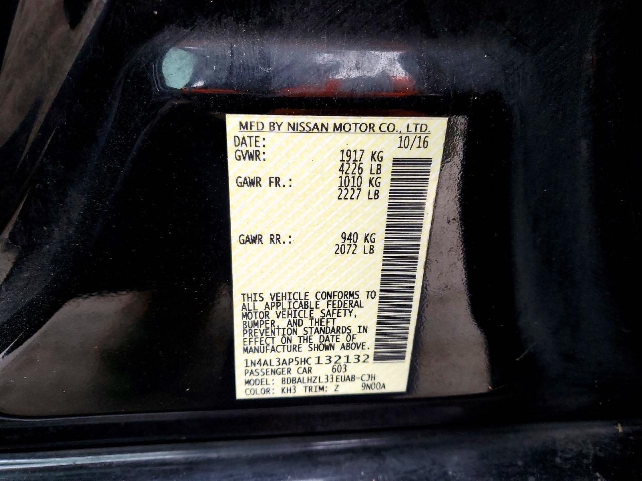 2017 NISSAN ALTIMA