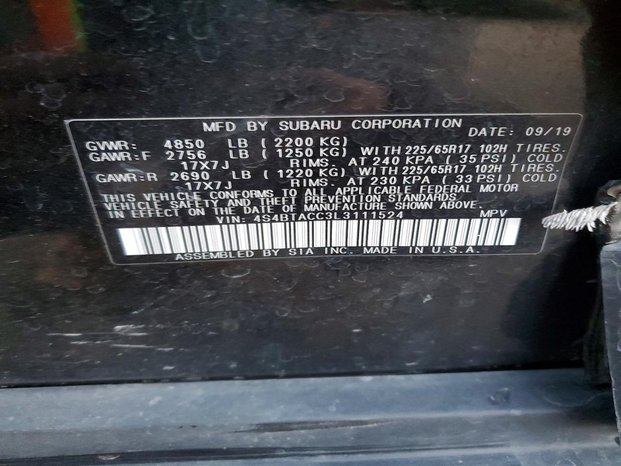 2020 SUBARU Outback