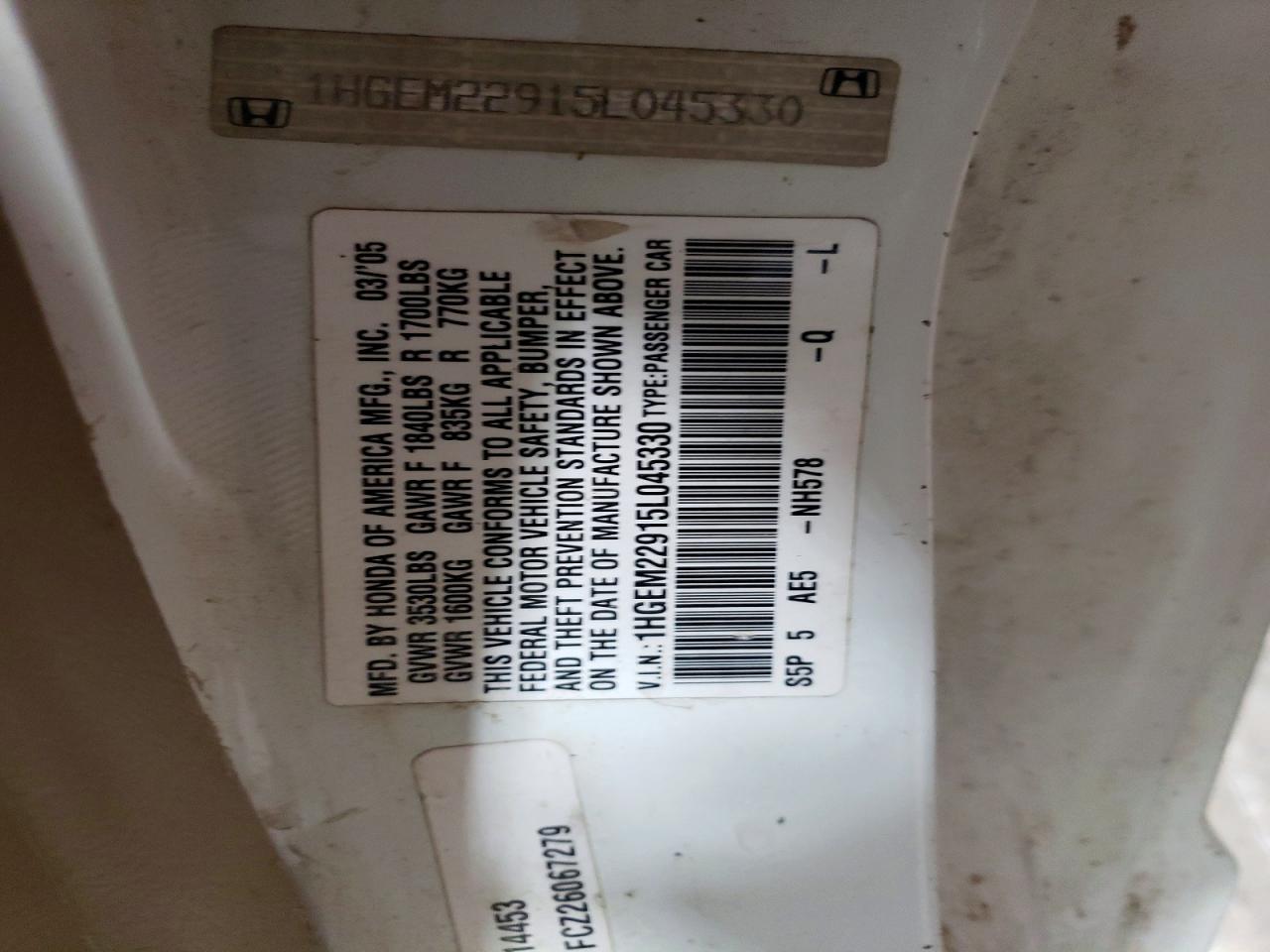 2005 HONDA CIVIC