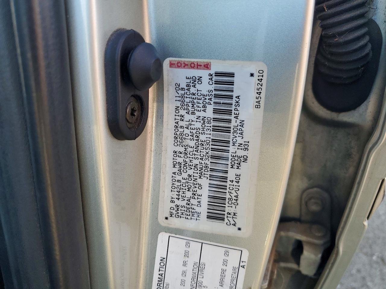 2003 TOYOTA CAMRY