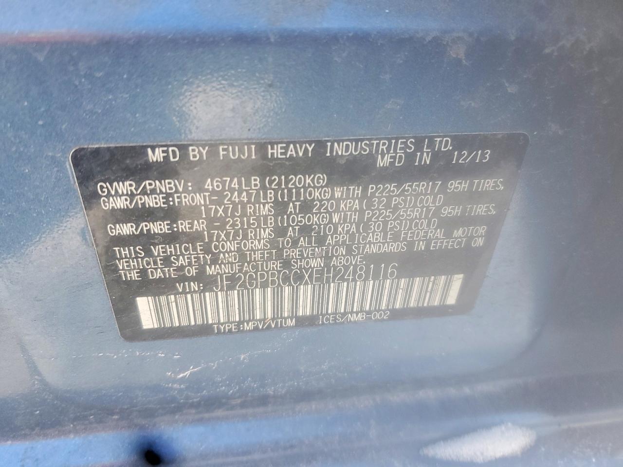 2014 SUBARU XV Crosstrek