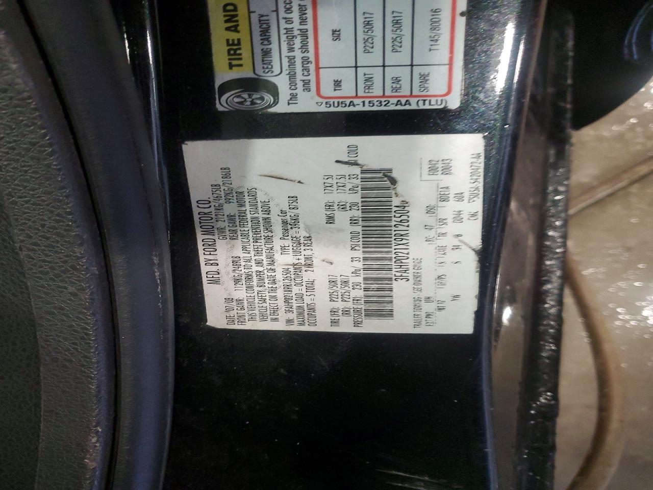 2009 FORD FUSION