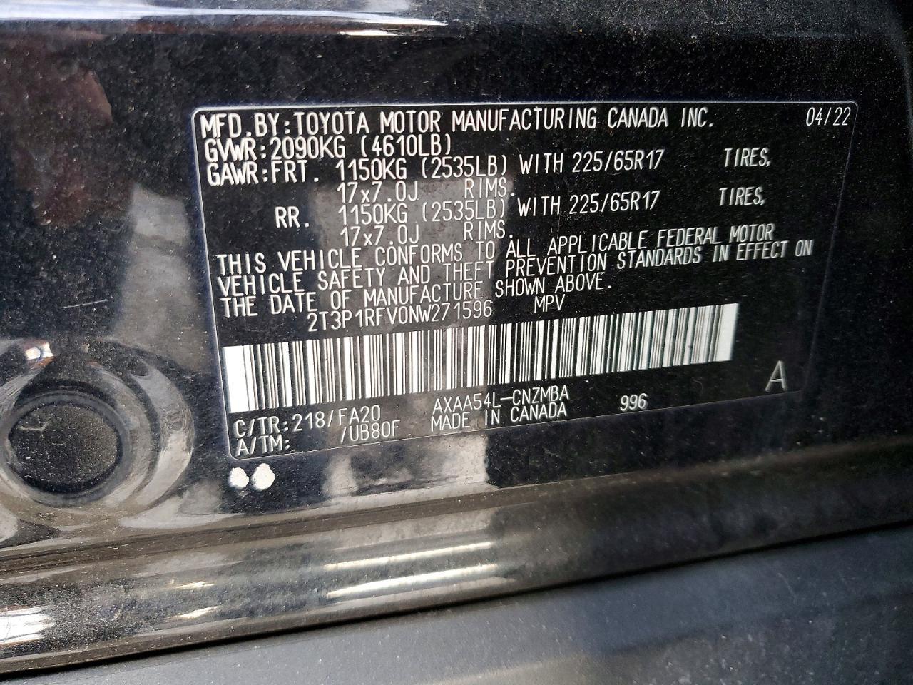 2022 TOYOTA RAV4