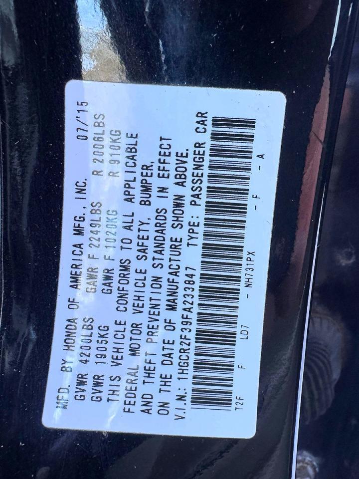 2015 HONDA ACCORD