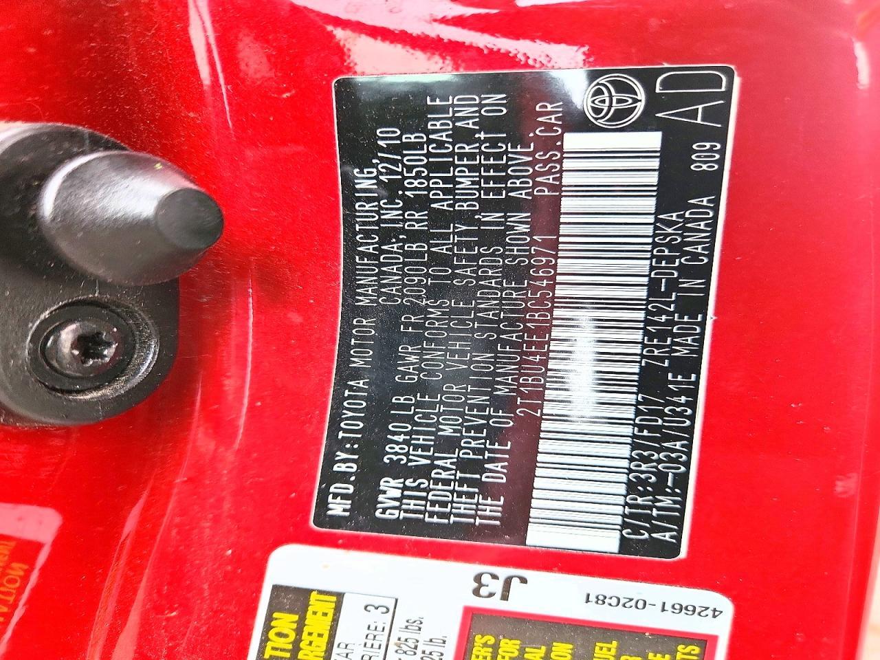 2011 TOYOTA COROLLA