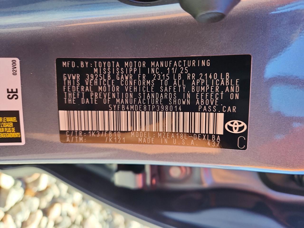 2026 TOYOTA COROLLA
