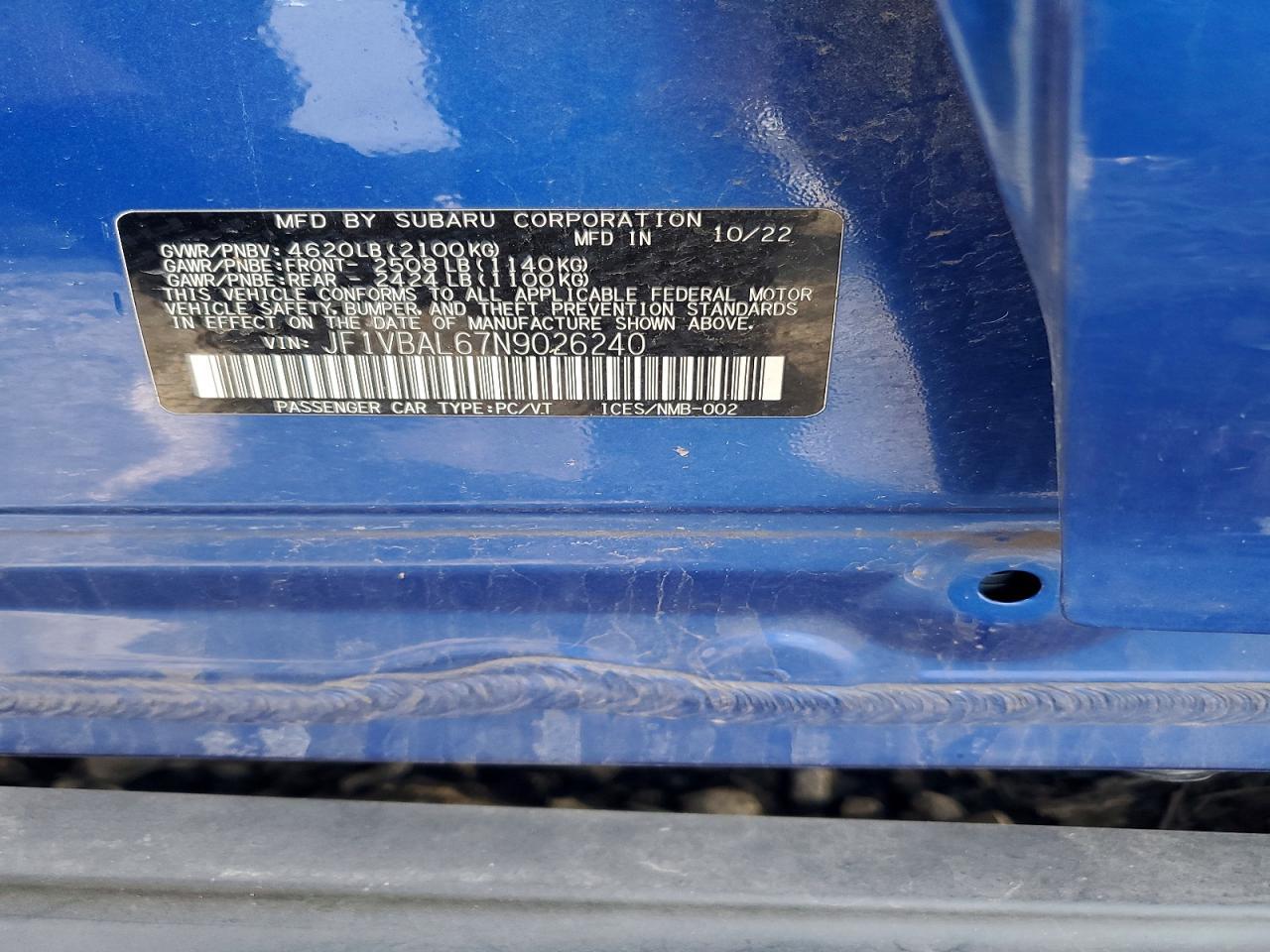 2022 SUBARU WRX