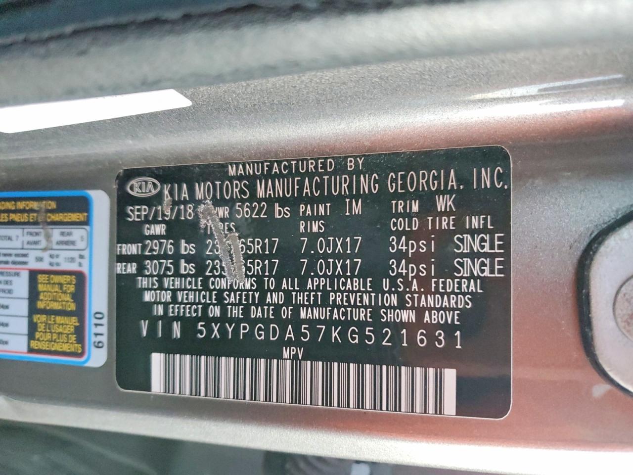 2019 KIA SORENTO