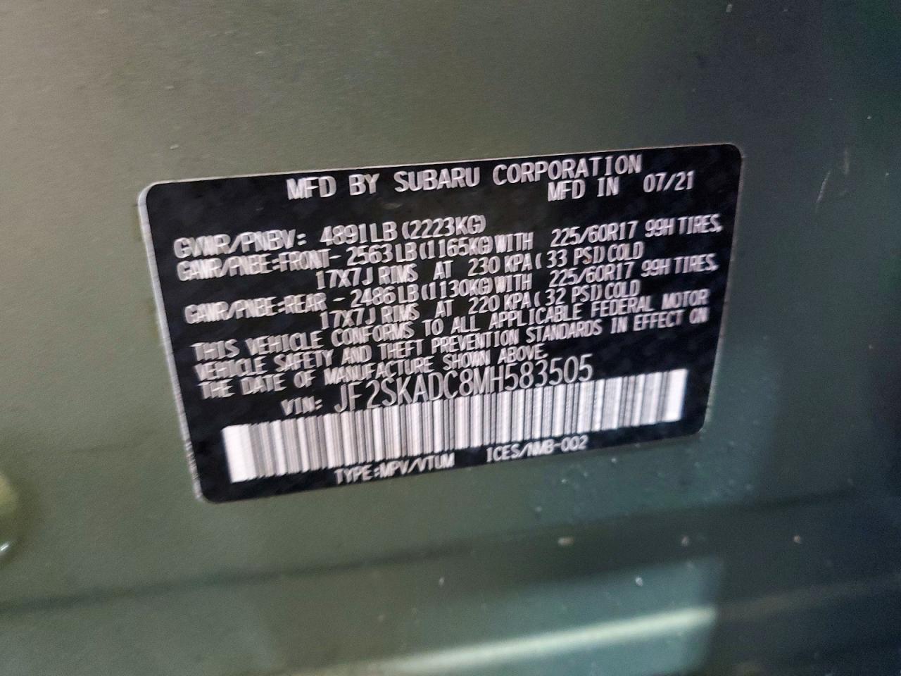 2021 SUBARU FORESTER