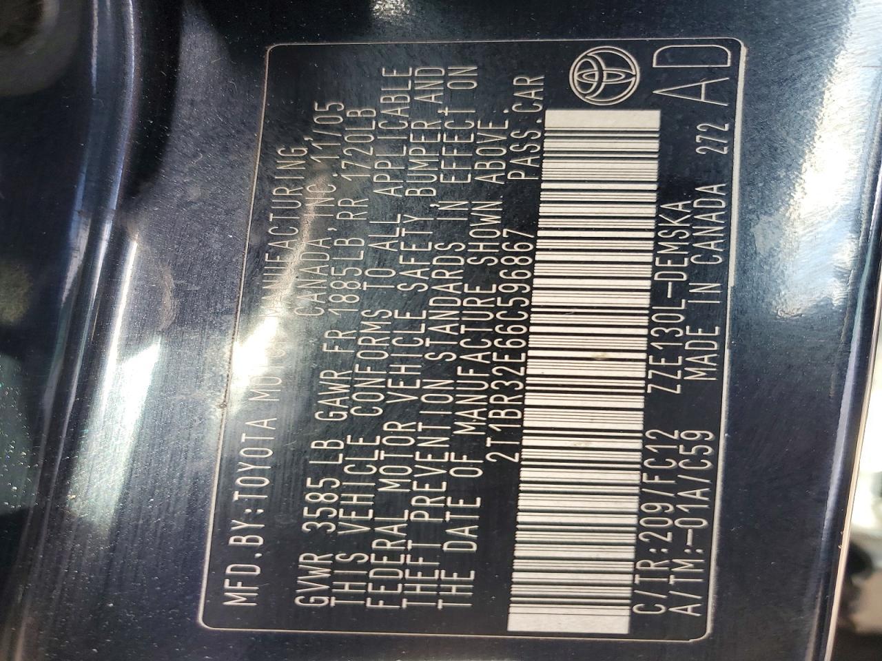 2006 TOYOTA COROLLA