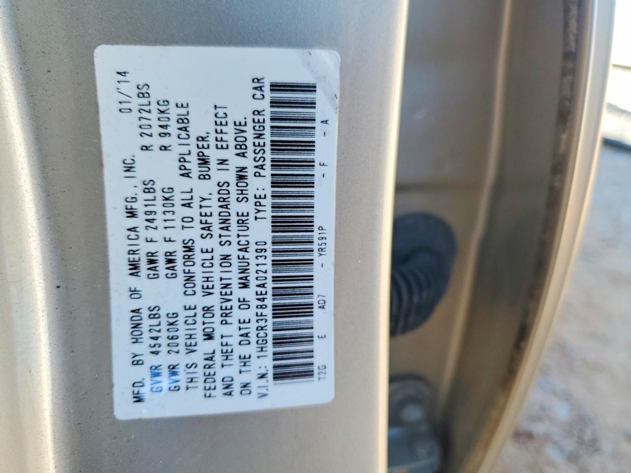 2014 HONDA ACCORD