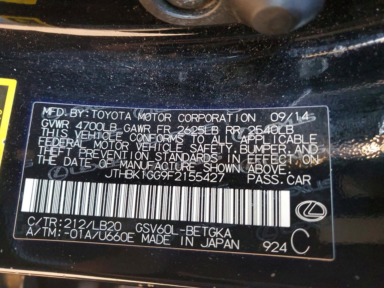 2015 LEXUS ES 350