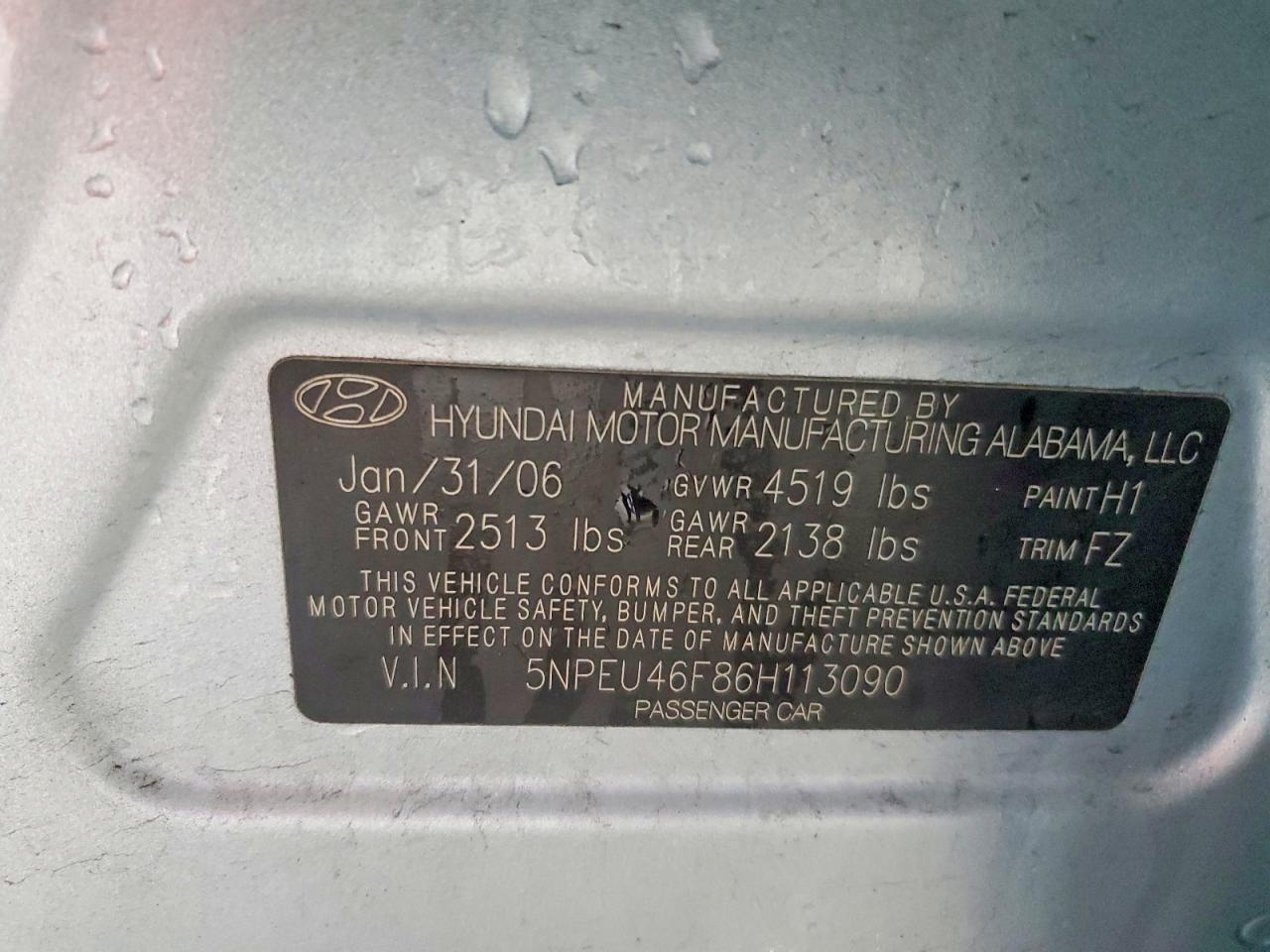 2006 HYUNDAI SONATA
