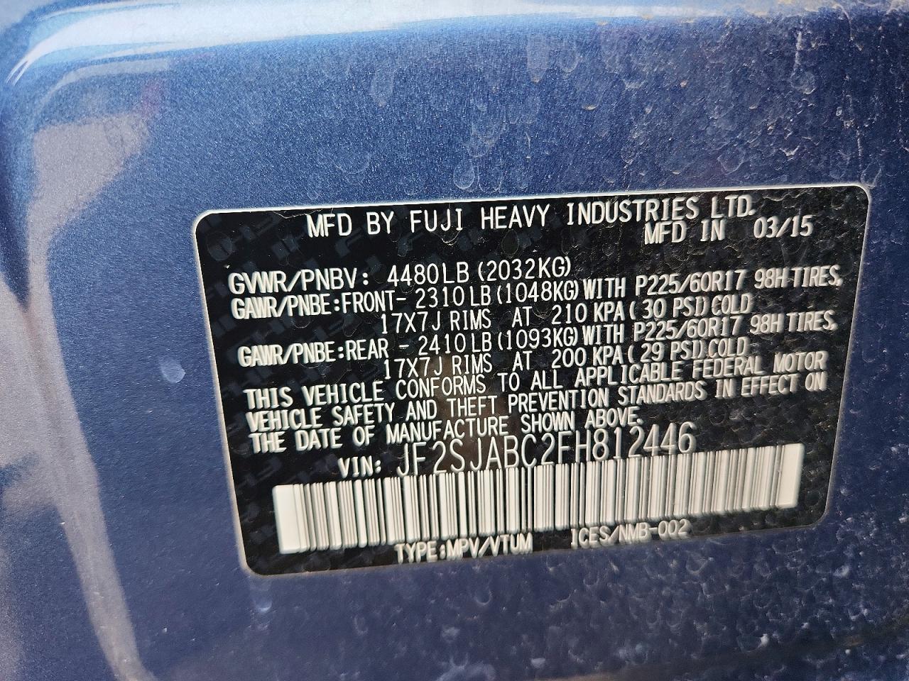 2015 SUBARU FORESTER