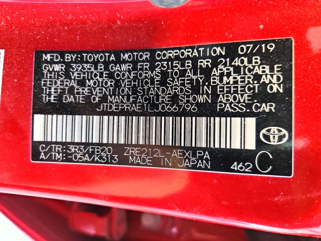 2020 TOYOTA COROLLA