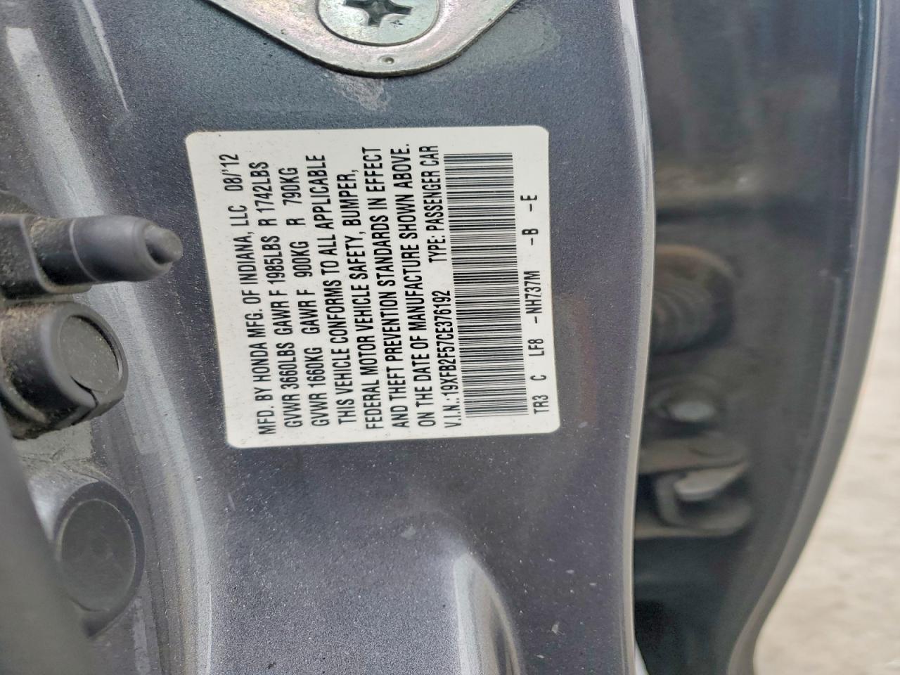 2012 HONDA CIVIC