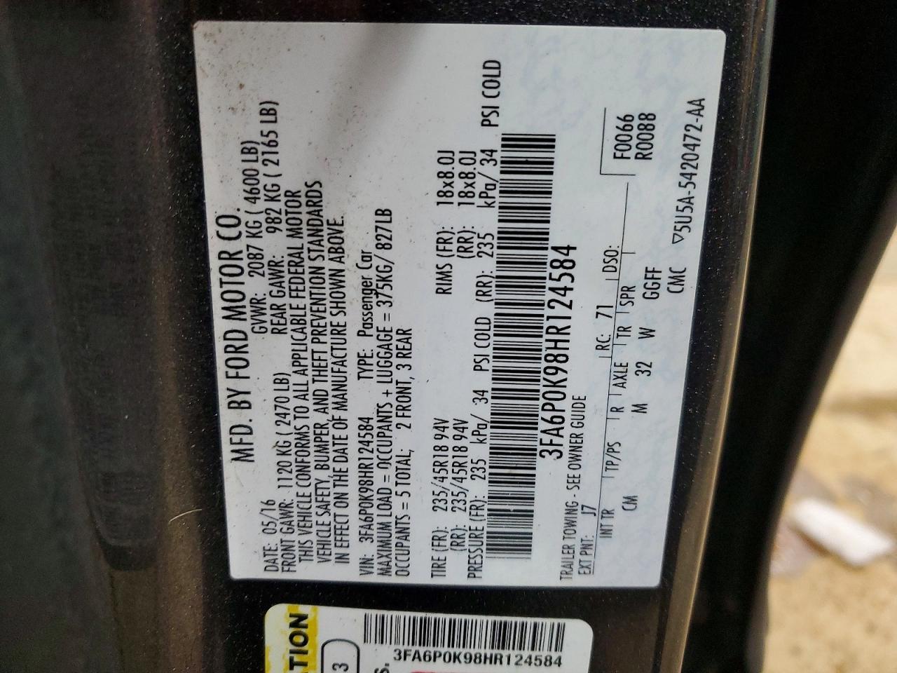 2017 FORD FUSION
