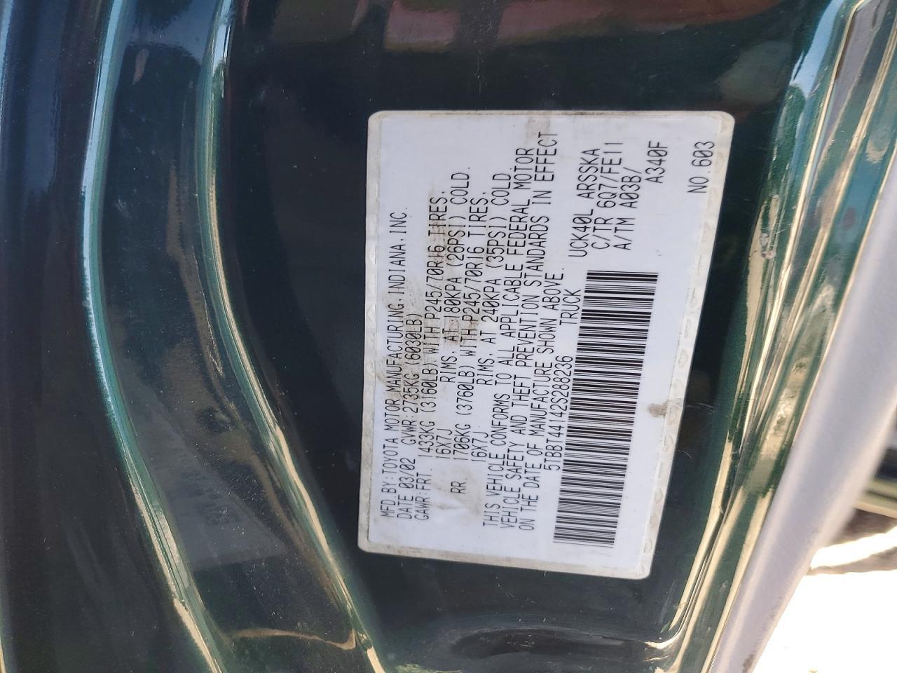 2002 TOYOTA TUNDRA