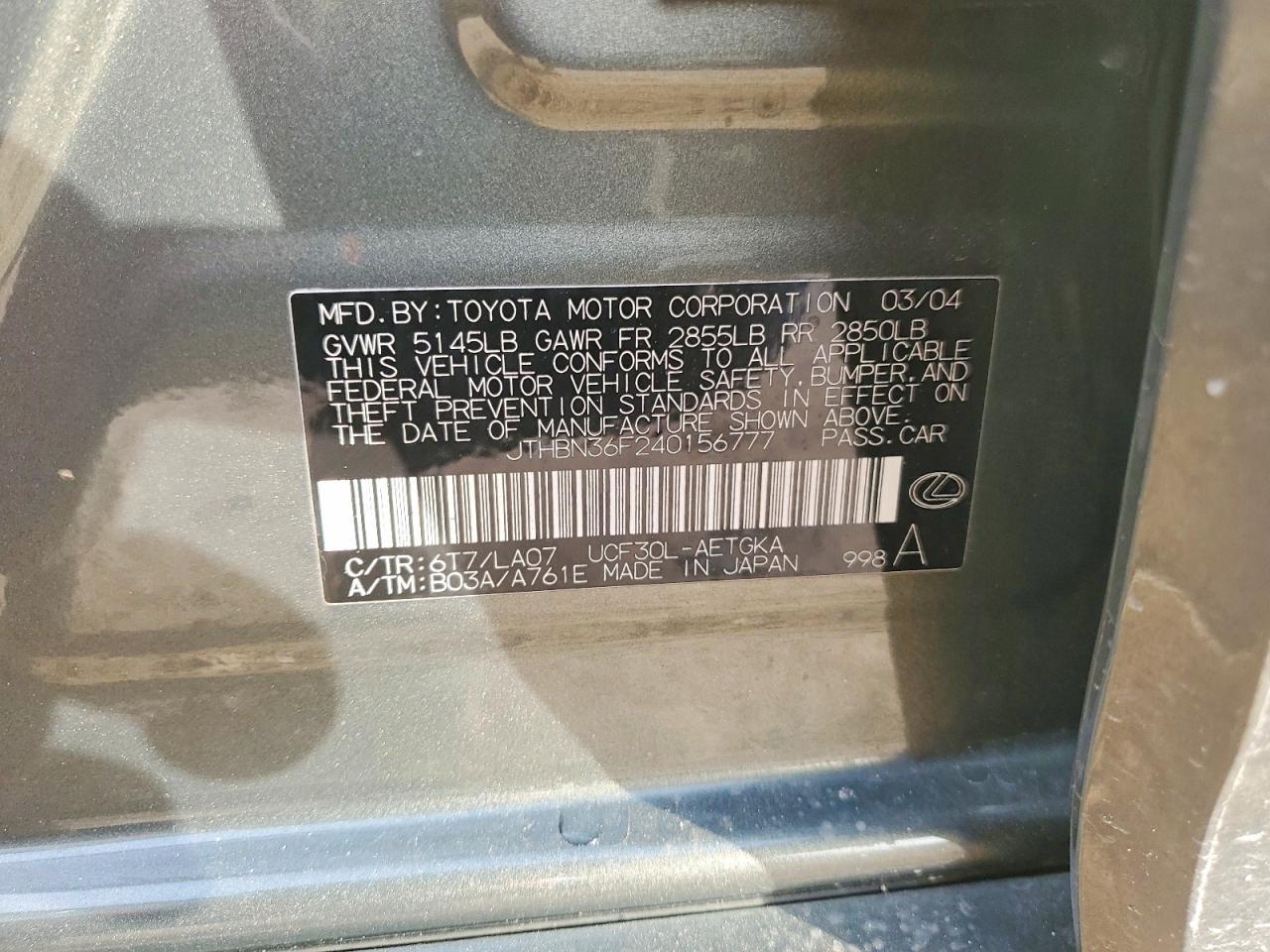 2004 LEXUS Ls 430