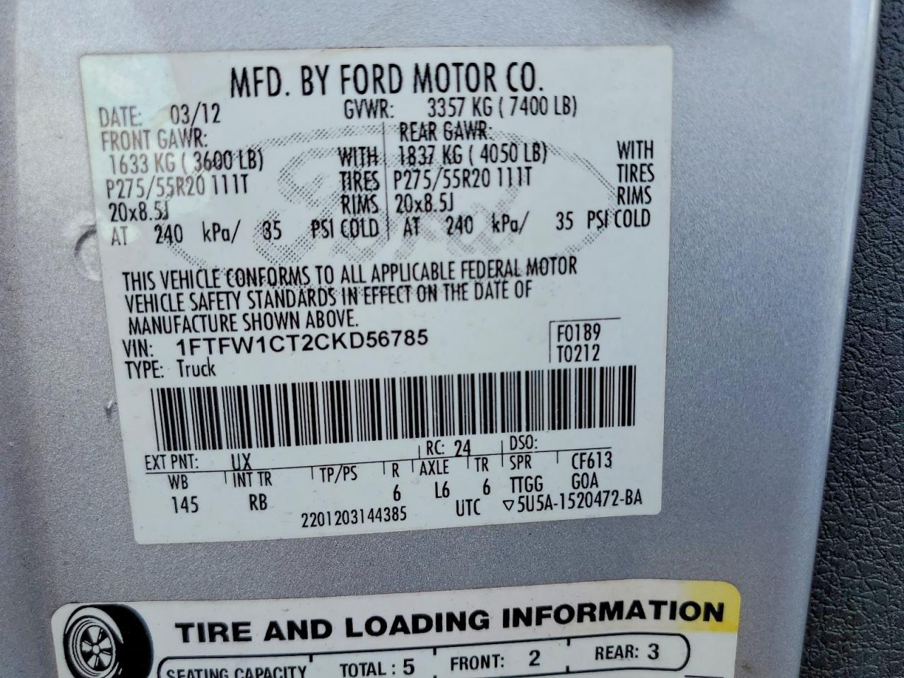 2012 FORD F-150