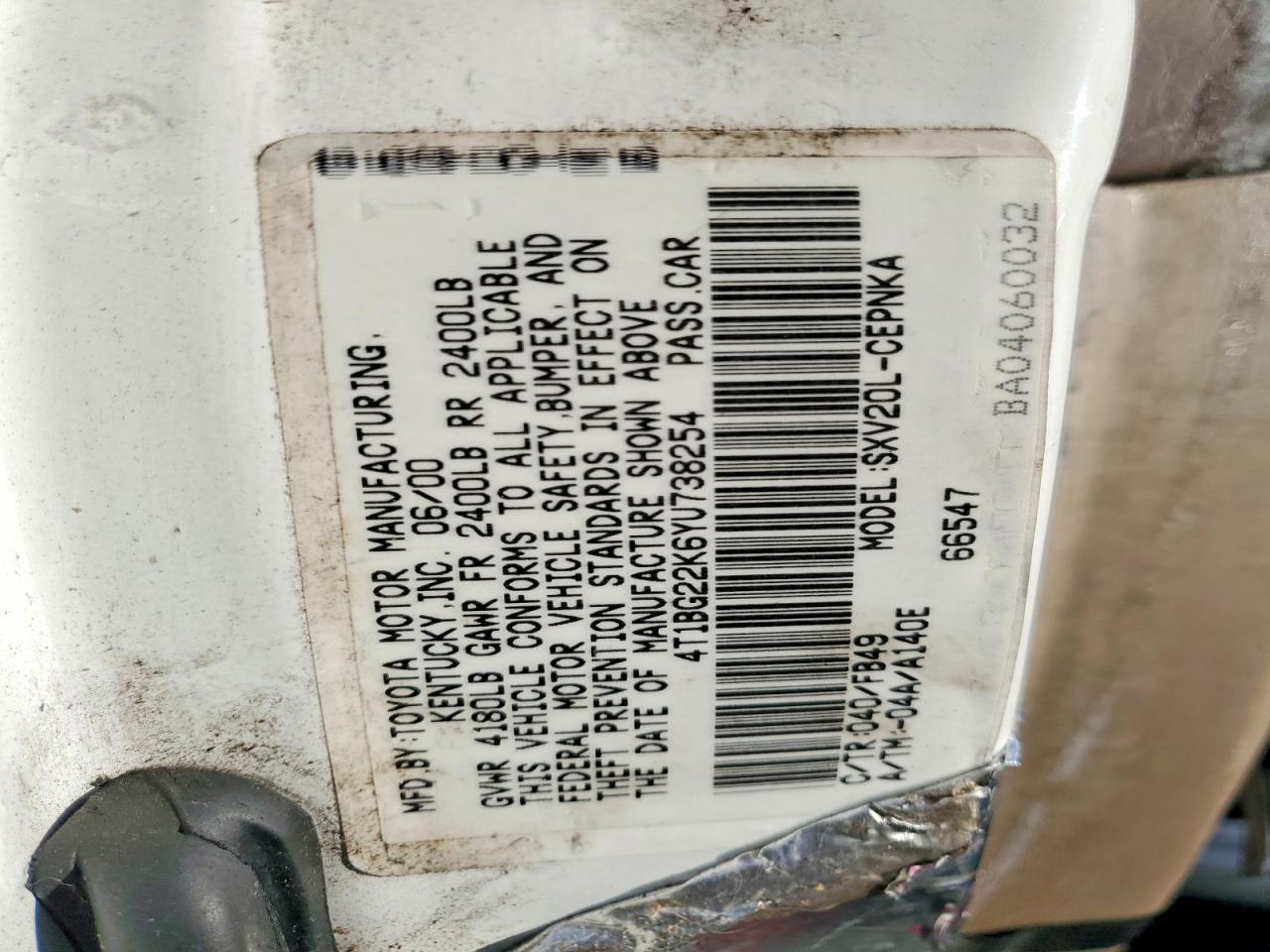 2000 TOYOTA CAMRY