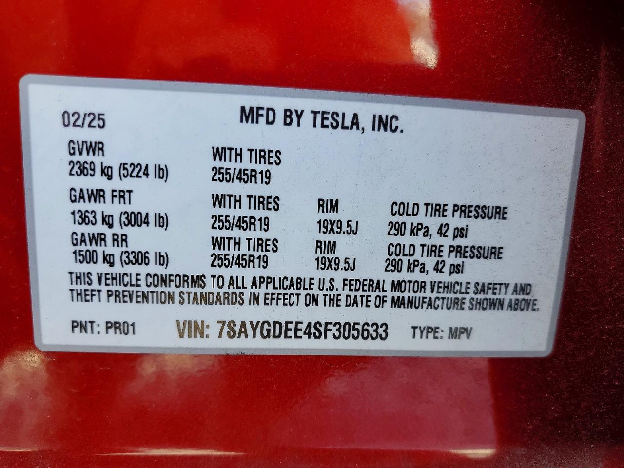 2025 TESLA MODEL Y