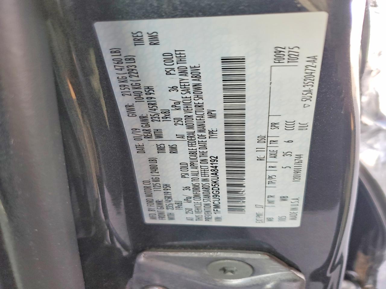 2019 FORD ESCAPE
