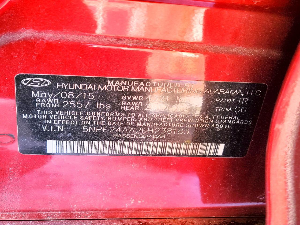 2015 HYUNDAI SONATA