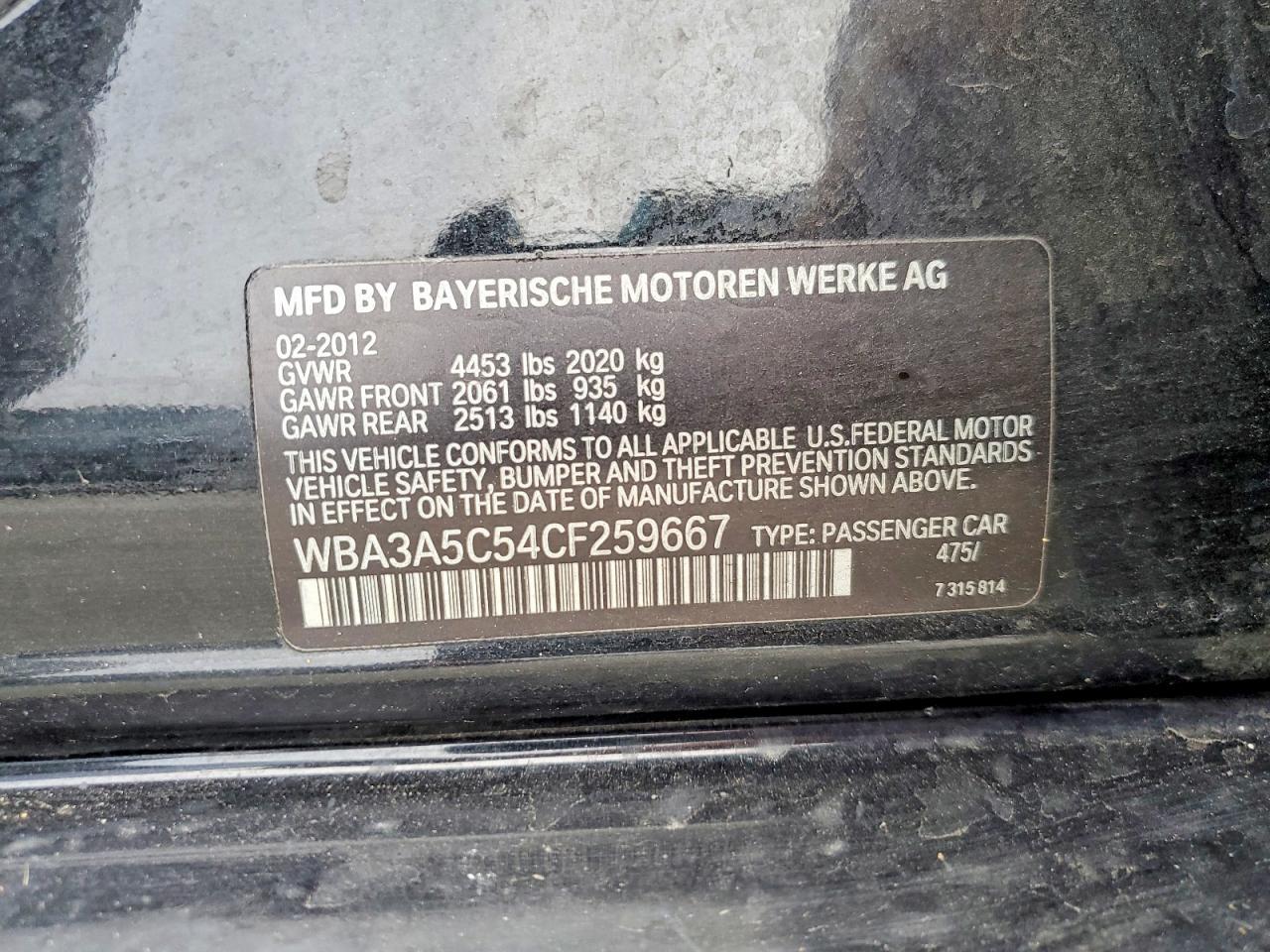 2012 BMW 3 SERIES