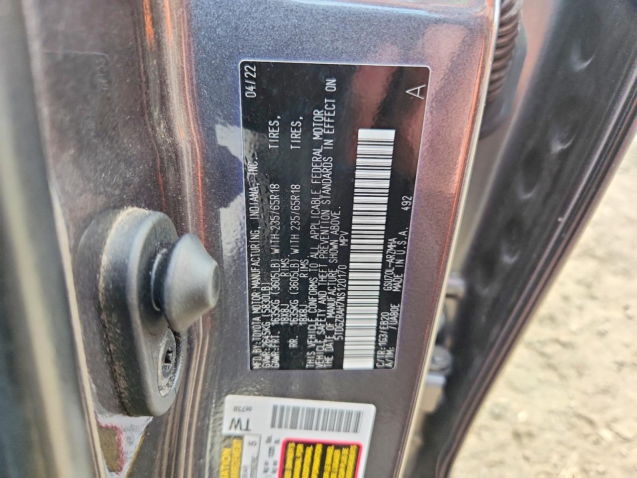 2022 TOYOTA HIGHLANDER