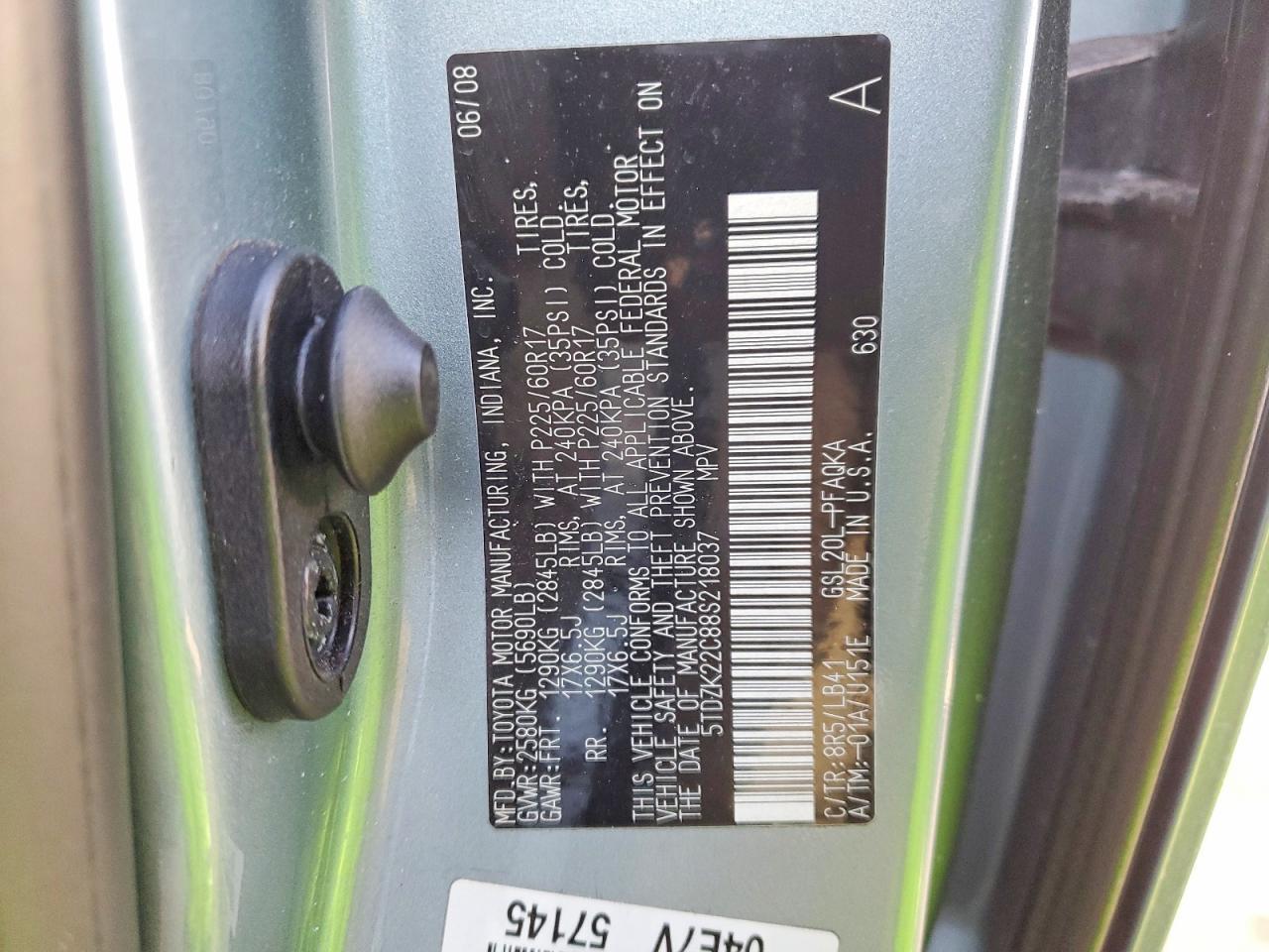 2008 TOYOTA SIENNA