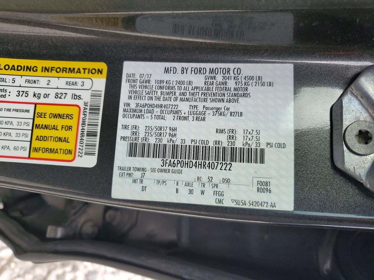 2017 FORD FUSION