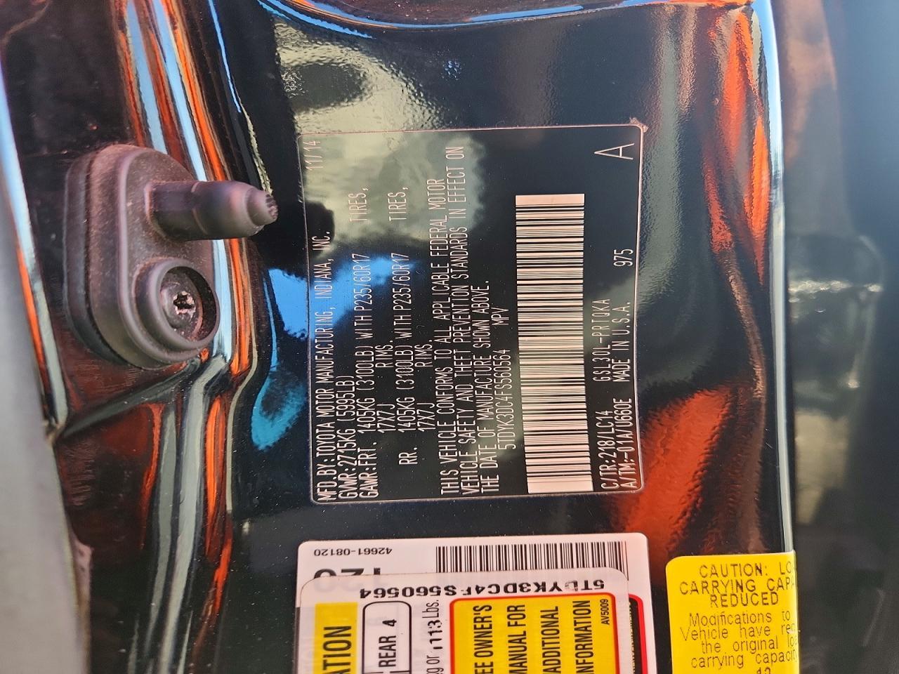 2015 TOYOTA SIENNA