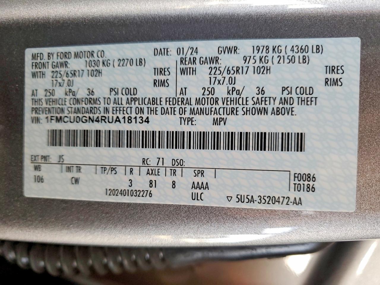 2024 FORD ESCAPE
