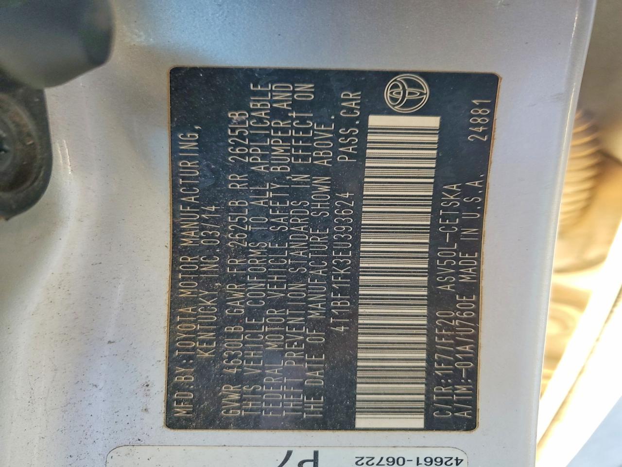 2014 TOYOTA CAMRY