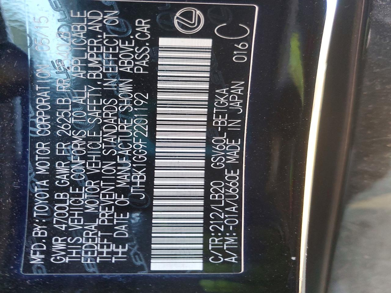 2015 LEXUS ES 350